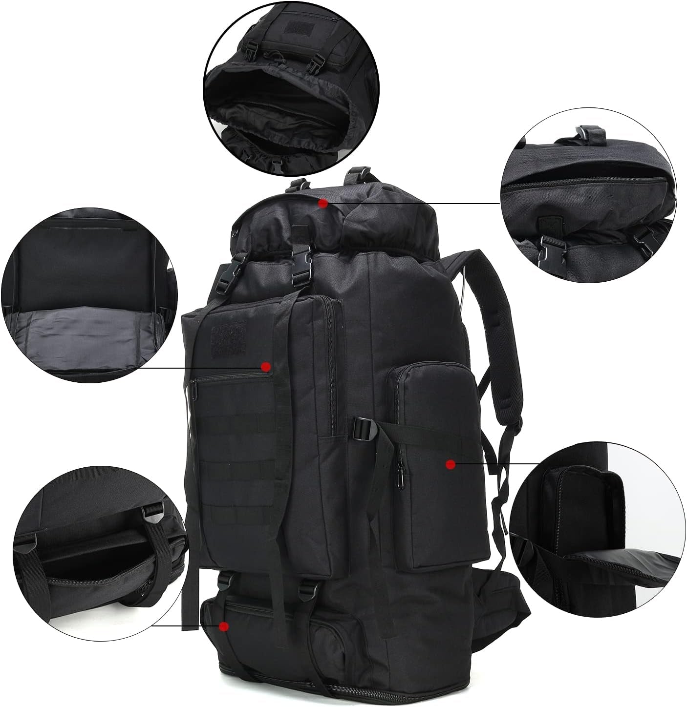 Hiking Backpack for Men 70L/100L Camping Backpack Military Rucksack Molle 3 Days Assault Pack for Climbing