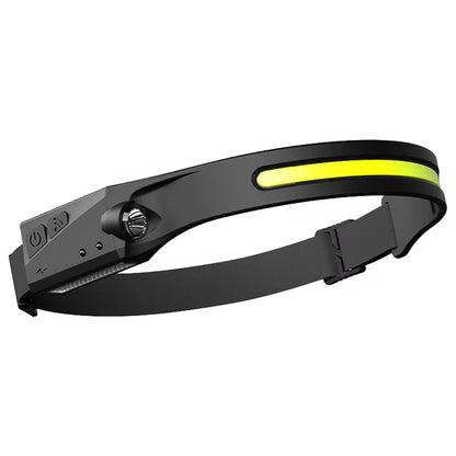 Induction Headlamp COB LED Sensor Head Lamp Built-In Battery Flashlight USB Rechargeable Head Torch 5 Lighting Modes Headlight