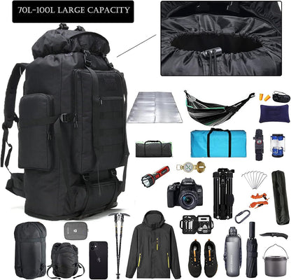 Hiking Backpack for Men 70L/100L Camping Backpack Military Rucksack Molle 3 Days Assault Pack for Climbing