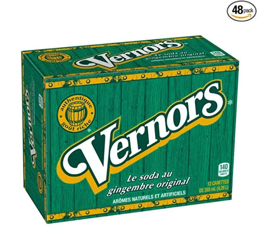 Vernors Ginger Ale Soda 12 oz Can (48 Cans)