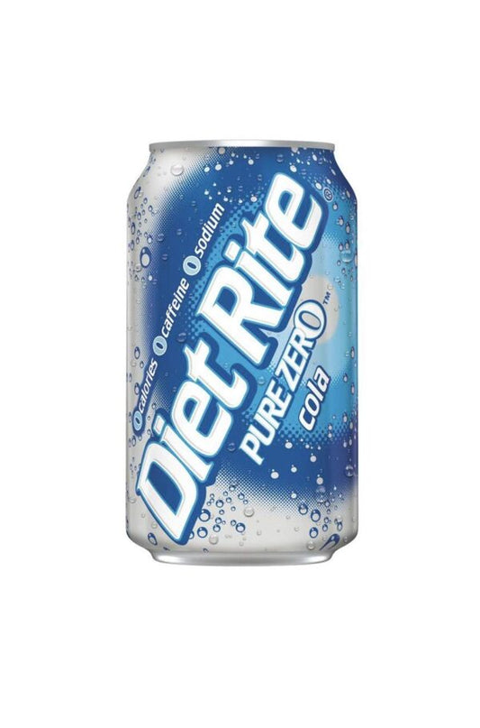 Diet Rite Pure Zero Diet Cola Soda, 12 oz, 24 per case