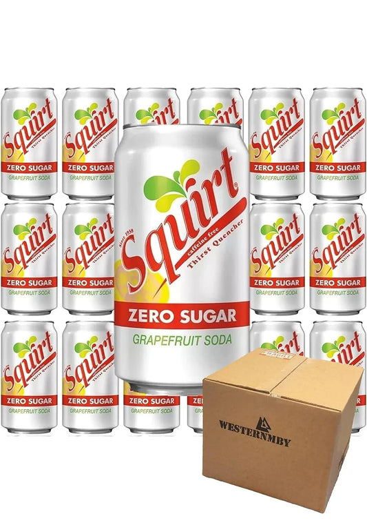 Squirt zero sugar grapefruit soda, 12 fl oz, 18 cans , total 216 fl oz