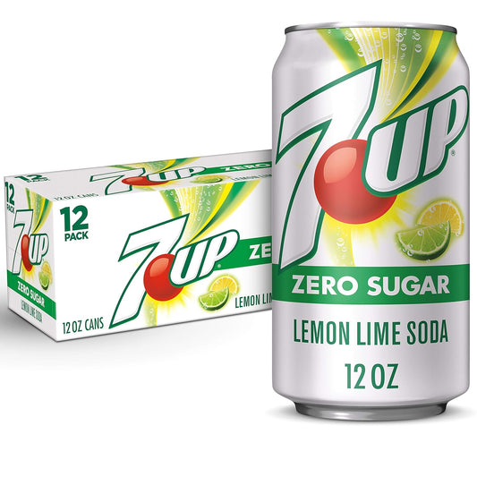 7UP Zero Sugar Lemon Lime Soda, 12 fl oz, 12 Cans