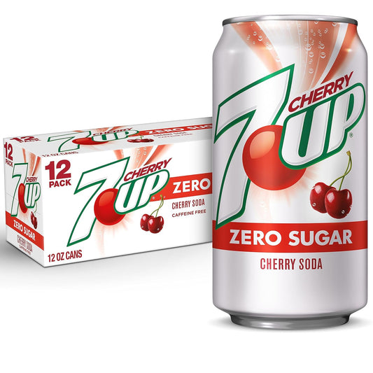 7UP Cherry Zero Sugar Soda, 12 fl oz, 12 Cans