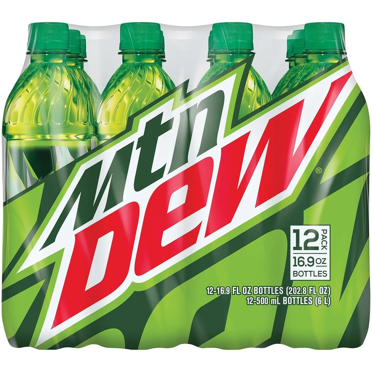 Mountain Dew Citrus Soda Pop, 16.9 fl oz, 12 Pack Bottles