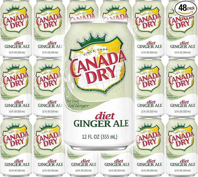 Canada Dry Ginger Ale Zero Sugar Soda 12oz Cans, pack of 12