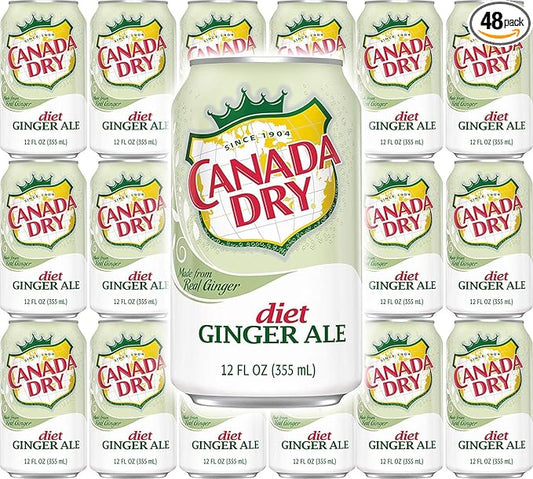 Canada Dry Ginger Ale Zero Sugar Soda 12oz Cans, pack of 12