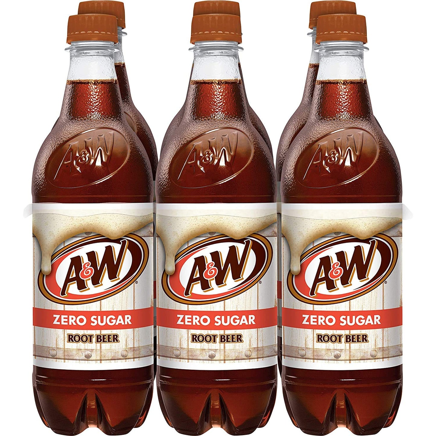 A&W Root Beer Soda, Zero Sugar 16.9 Fl Oz (24 Bottles)