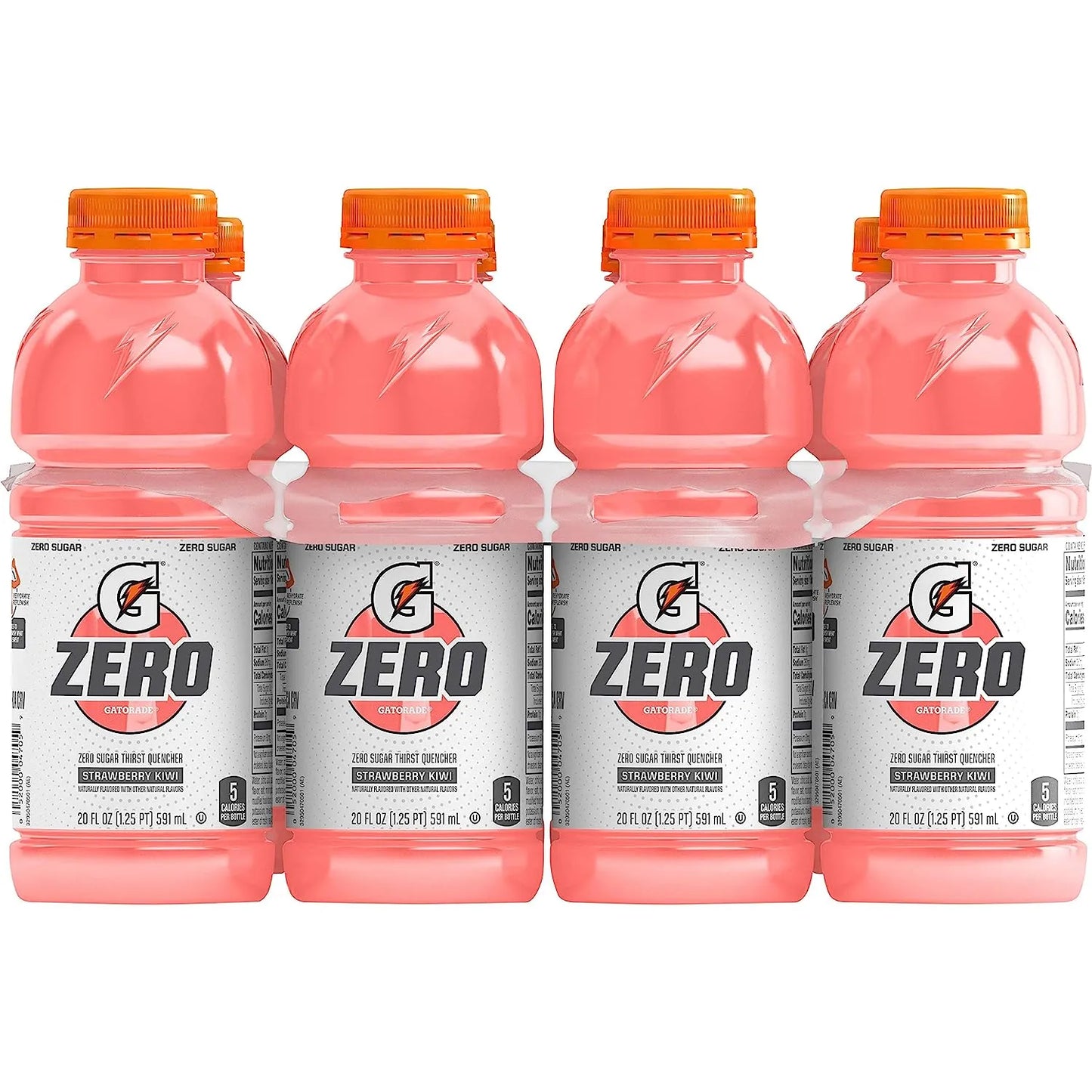 Gatorade Zero Strawberry Kiwi Zero Sugar Thirst Quencher Sports Drink, 20 fl oz, 8 count