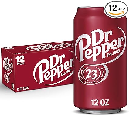 Dr Pepper Soda, 12 fl oz cans, 12 pack