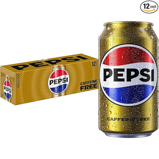 Caff12pkeine Free Pepsi Cola, 12 oz,