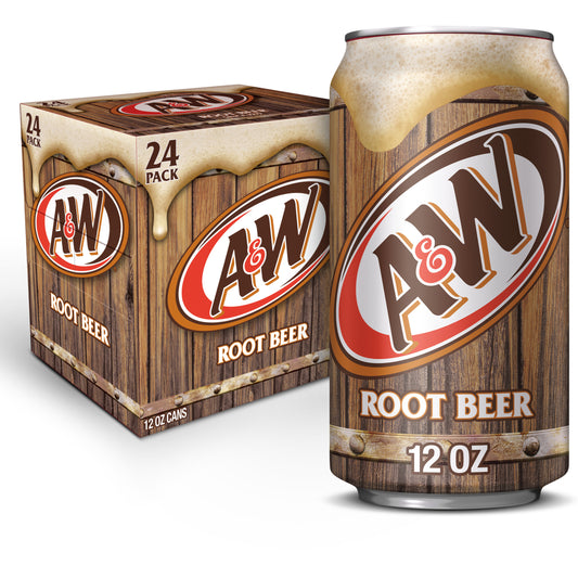 A&W Root Beer Soda, 12 Fl Oz (24 Cans)