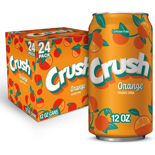 Crush Orange Soda, 12 fl oz cans, 24 pack