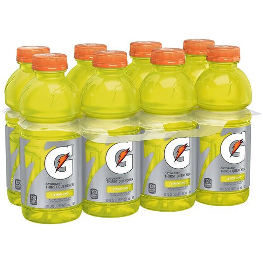 Gatorade Thirst Quencher Lemon Lime Sports Drink, 20 fl oz, 8 Pack Bottles