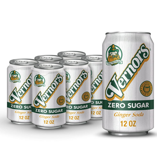 Vernors Zero Sugar Ginger Soda, 12 fl oz cans, 6 pack