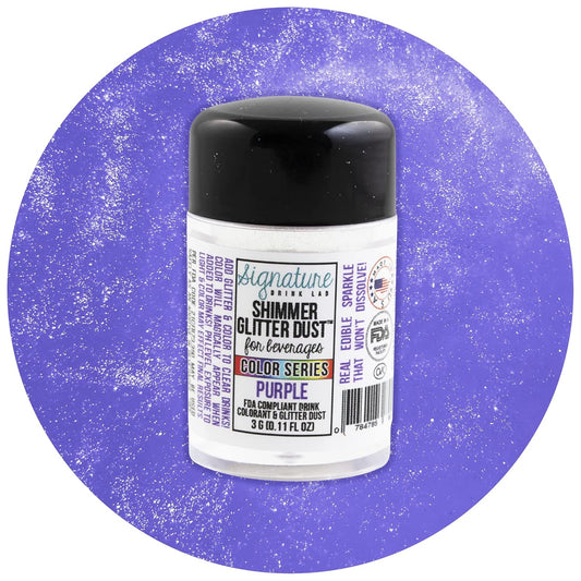 Color Series Shimmer Glittter Dust for Beverages 3 Gram Sprinkler (Purple)