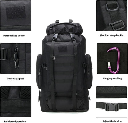 Hiking Backpack for Men 70L/100L Camping Backpack Military Rucksack Molle 3 Days Assault Pack for Climbing