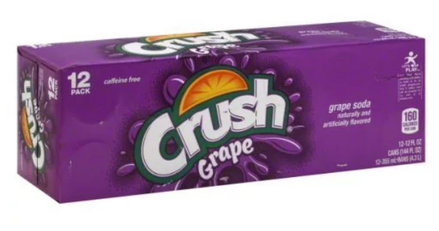 Crush Grape Soda, 12 Fl Oz Cans, (12 Pack)