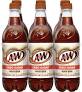 A&W Root Beer Zero Sugar Soda 16.9oz Bottles, Quantity of 12