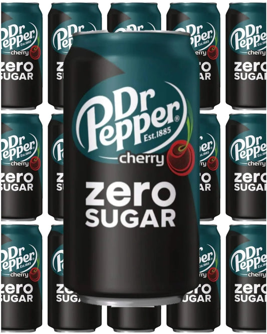 Dr Pepper Cherry Zero Sugar Soda, 12 fl oz cans, 24 pack